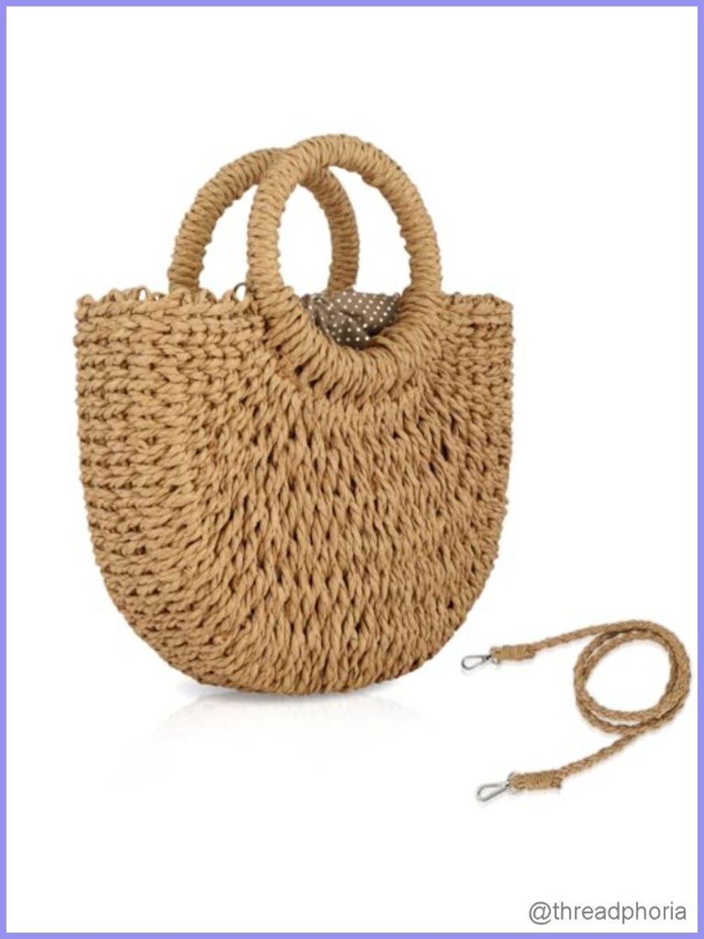 Handwoven Straw Hobo Bag Small Crossbody Beach Purse Rattan Shoulder Bag